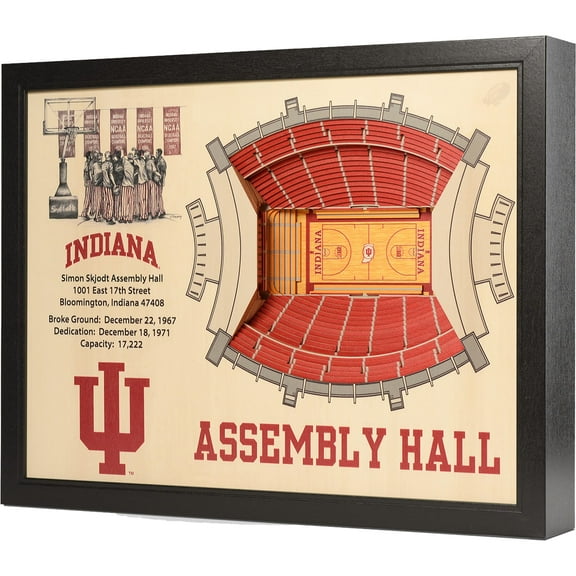Indiana Hoosiers 25.5" x 19.5" Assembly Hall Stadium Views Wall Art