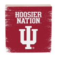thumbnail image 1 of Indiana Hoosiers 6" Square Fan Chant Wood Block Shelf Sign, 1 of 3