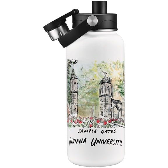 Indiana Hoosiers Laura Wilcox Watercolors 34oz. Water Bottle