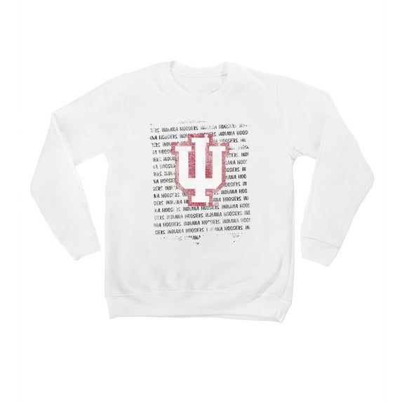 Youth White Indiana Hoosiers Bold Type Pullover Sweatshirt