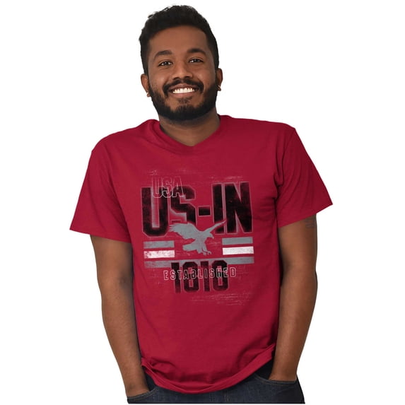 Indiana IN Distressed Vintage Eagle Plus Size Crewneck Graphic Tee Shirt Brisco Brands 2X