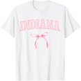 thumbnail image 1 of Indiana IN Pink Cute Coquette Bow T-Shirt, 1 of 3