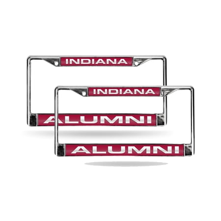 Indiana IU Hoosiers NCAA Alumni Chrome Metal (Set of 2) Laser Cut License Plate Frames