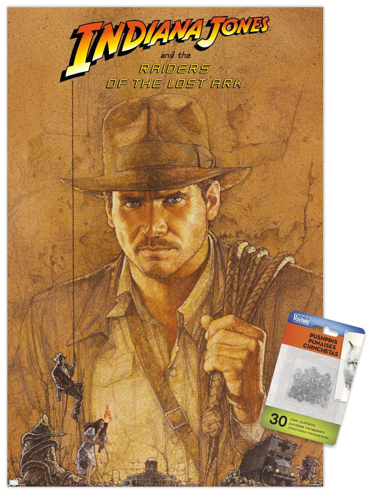 Indiana Jones And The Raiders Of The Lost Ark - One Sheet Wall Poster with Push Pins, 14.725" x 22.375"