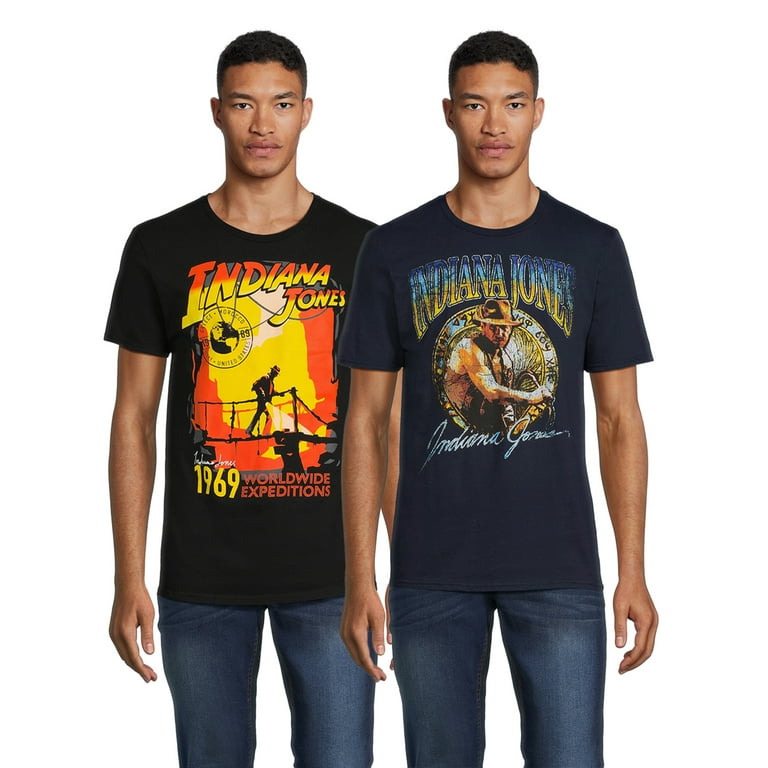Indiana Jones Men's & Big Men's Retro T-Shirts, 2-Pack, Size Walmart.com