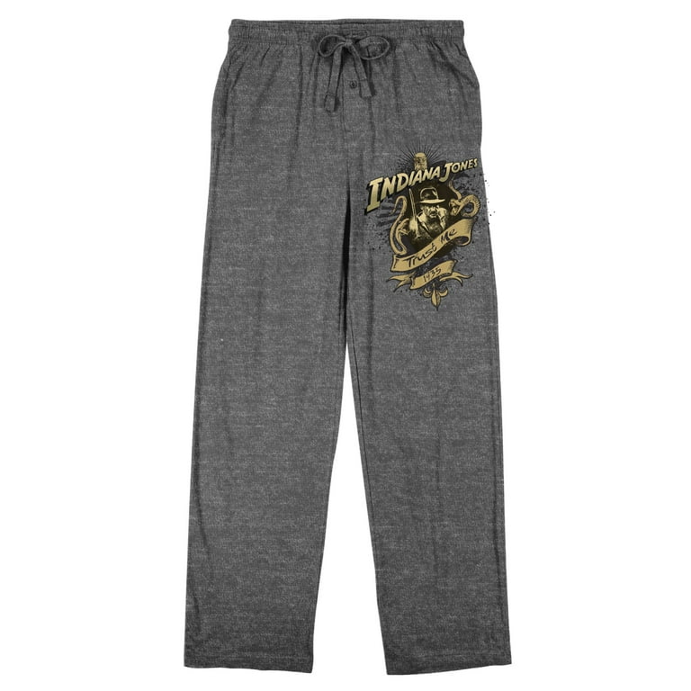Indiana Jones Raiders of the Lost Ark Trust Me Men s Heather Gray Graphic Sleep Pants Large Walmart