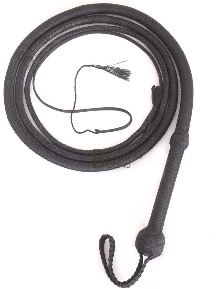 Indiana Jones Style 10, 12 Foot 12 Strands Black Equestrian Bullwhip ...