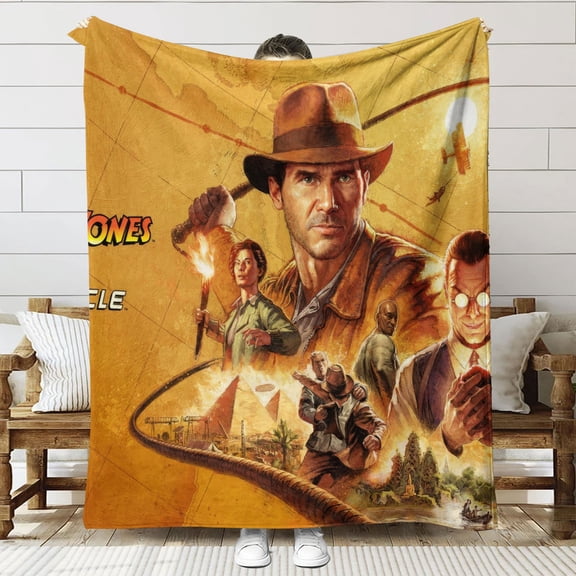 Indiana Jones Throw Blanket Gifts for Fans Lover Girls Boys Women Present Hoodie Him Bed 40"x50"