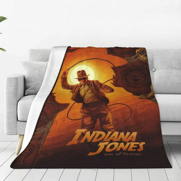 Indiana Jones Travel Blanket For Anime Movie Lovers, Flannel Throw Blankets For Bed Couch Sofa Decor (60"X50" )