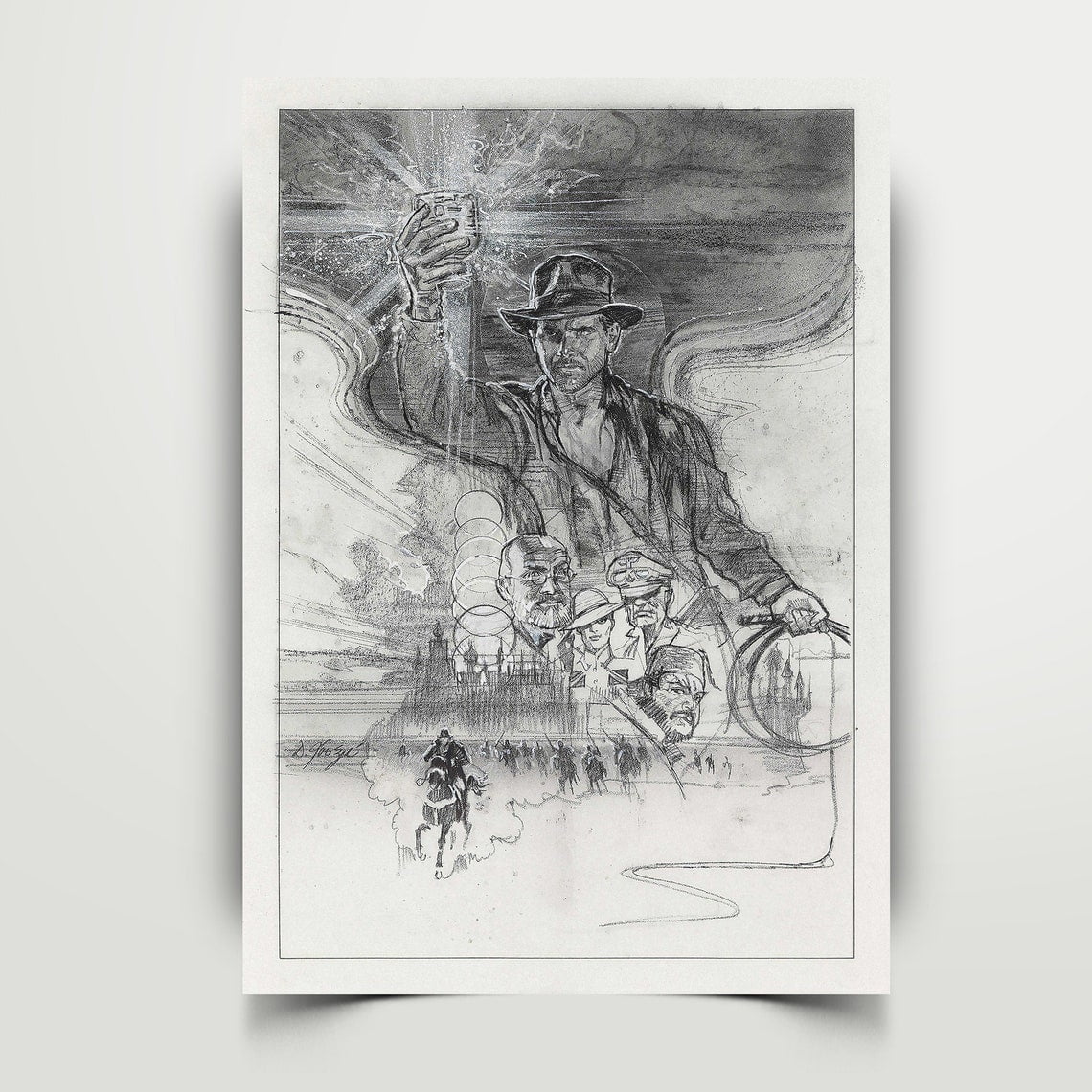 Indiana Jones Vintage Movie Ad Poster Fine Art Print Home Decor Retro