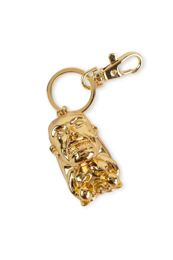 And The Raiders of The Lost Ark 4 inches Golden Idol 3D Metal Keychain Heavy Duty Car Keyring Holder