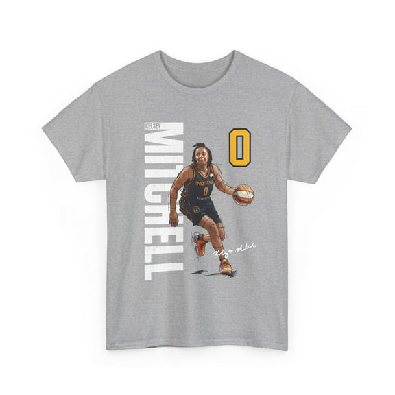 Indiana Kelsey Mitchell #0 Women basketball Cartoon Unisex Heavy Cotton Tee