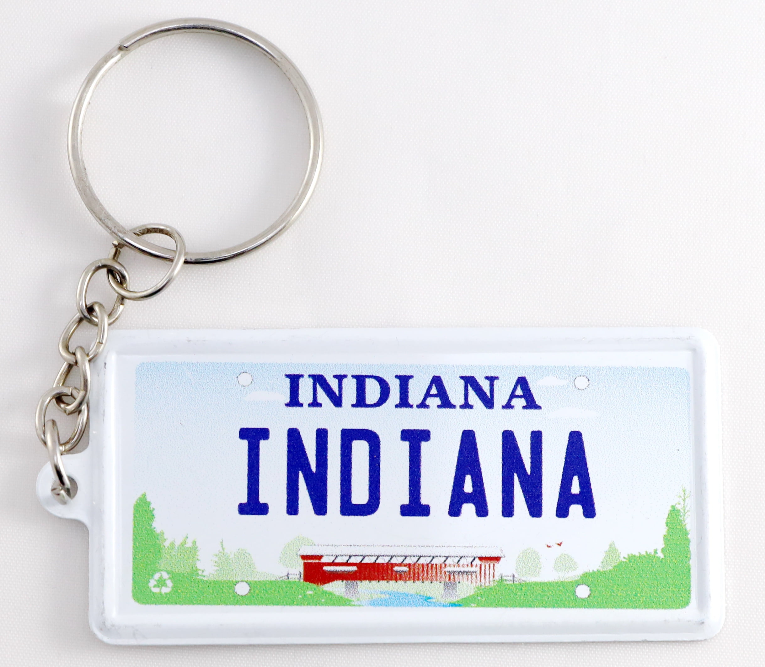 Indiana License Plate Aluminum Ultra-Slim Rectangular Souvenir Keychain ...