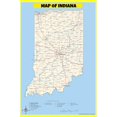 thumbnail image 1 of Indiana Map Poster - Laminated Wall Map - Style B - 18x24 - Ideal for Classrooms and Homes – Features Bright Colors and Vivid Imagery, 1 of 5