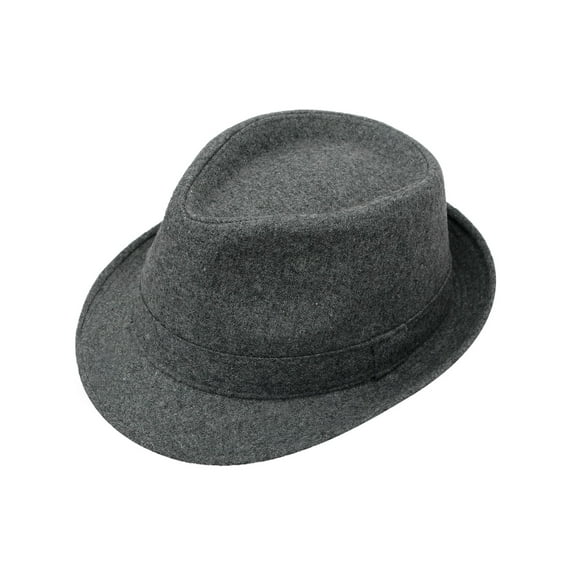Indiana Men's Adult Deluxe Structured Fedora Hat, 3435_Charcoal Grey