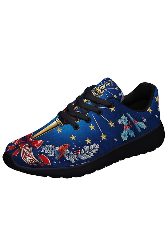 Indiana Merry ChriStas Torch and Strs Shoes Sneakers for Women Men Black Size 6
