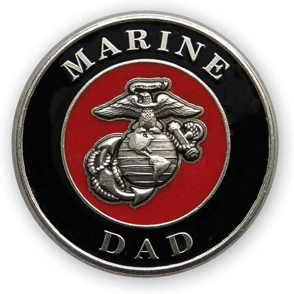Indiana Metal Craft Marine DAD Enamel Nickel Silver Pin. MADE IN USA