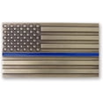 thumbnail image 1 of Indiana Metal Craft Thin Blue Line Belt Buckle Solid Brass with Enamel Made in USA, 1 of 2