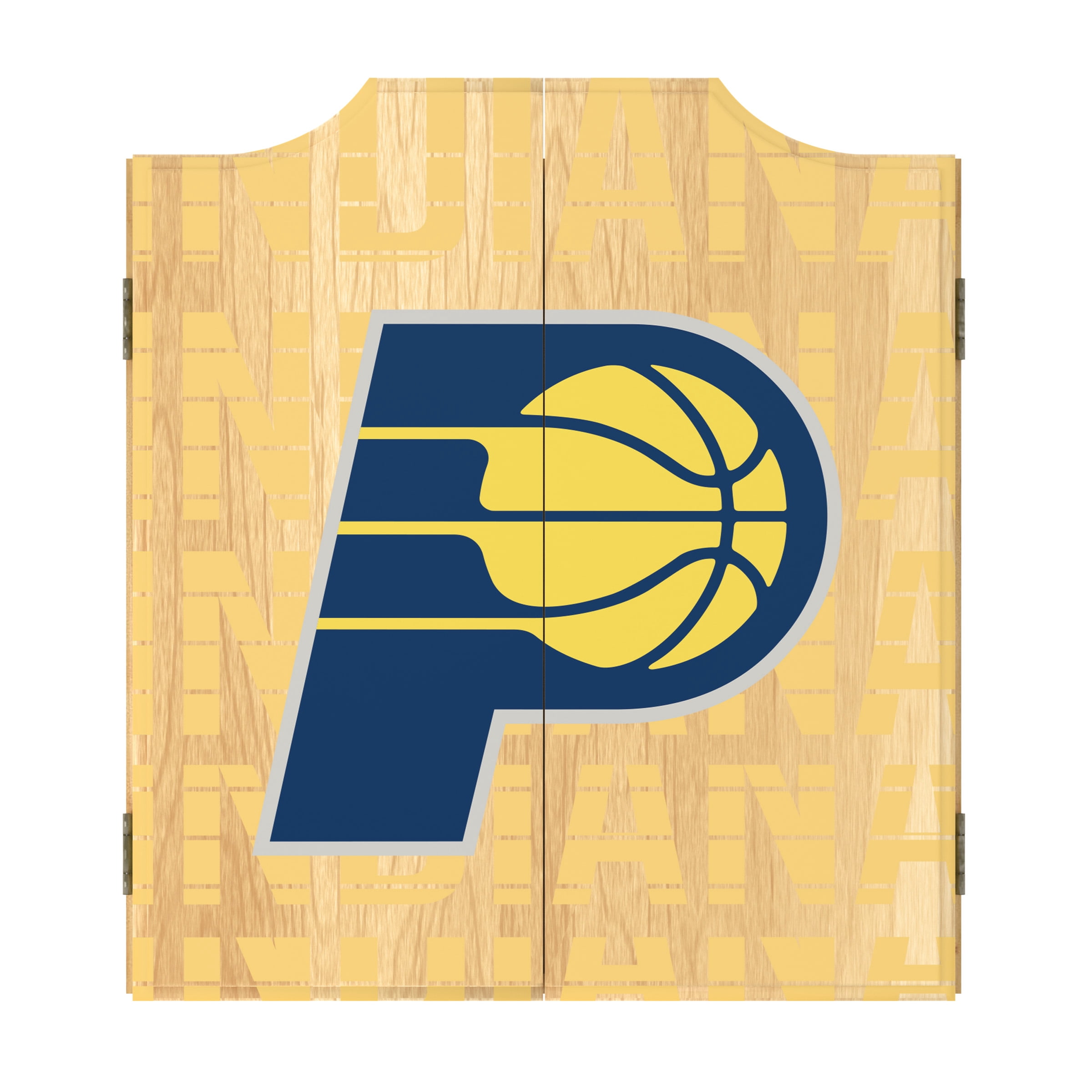 Indiana Pacers City Dart Board Cabinet Set with 6 Steel Tip Darts