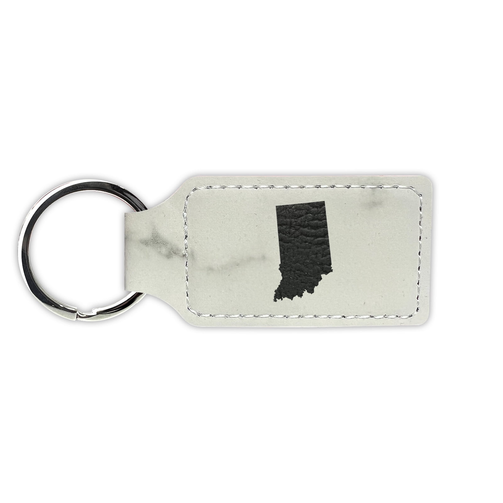 Indiana Shaped Keychain Leatherette Rectangle - Laser Engraved - Many ...
