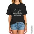 thumbnail image 1 of Indiana Skyline Outline Unisex Short Sleeve Casual Graphic Tee, 1 of 6