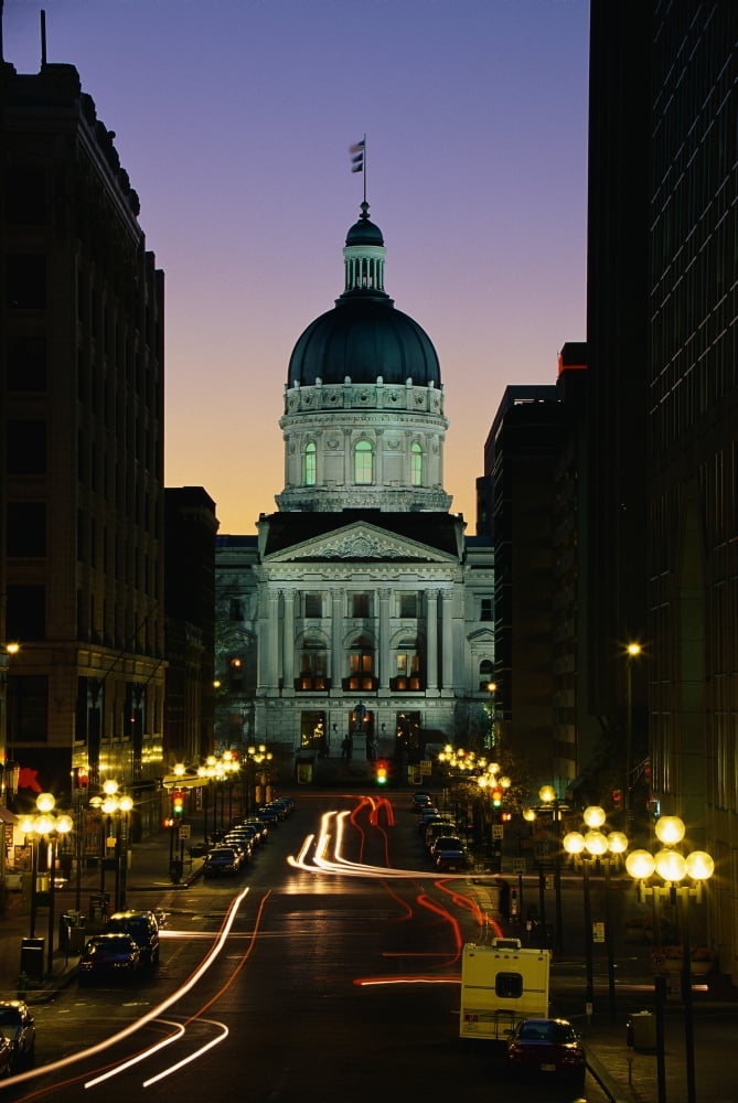 Indiana State Capitol Building Indianapolis IN Canvas Art - Panoramic Images (27 x 9)