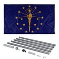 thumbnail image 1 of Indiana State Flag and 20ft Flagpole with PVC Ground Insert Included - 3ft x 5ft Knitted Polyester Flag, State Flag Collection, Flag Printed in The USA, 1 of 5