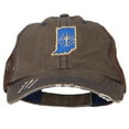 thumbnail image 1 of Indiana State Flag Map Embroidered Low Profile Cotton Mesh Cap - Brown OSFM, 1 of 5