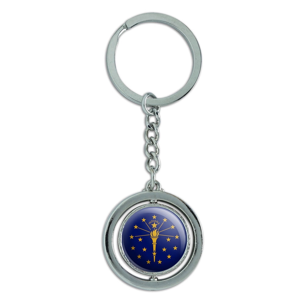 Indiana State Flag Spinning Circle Metal Keychain - Walmart.com