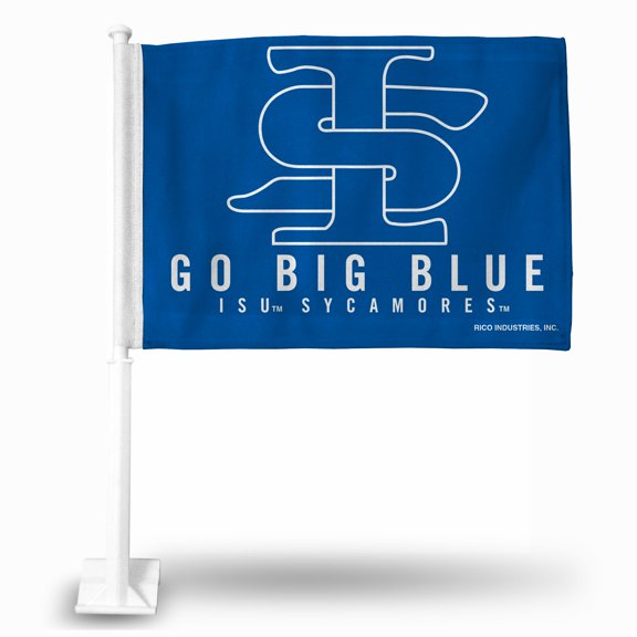 Indiana State NCAA Sycamores 14x19 Double Sided Window Mount Car Flag