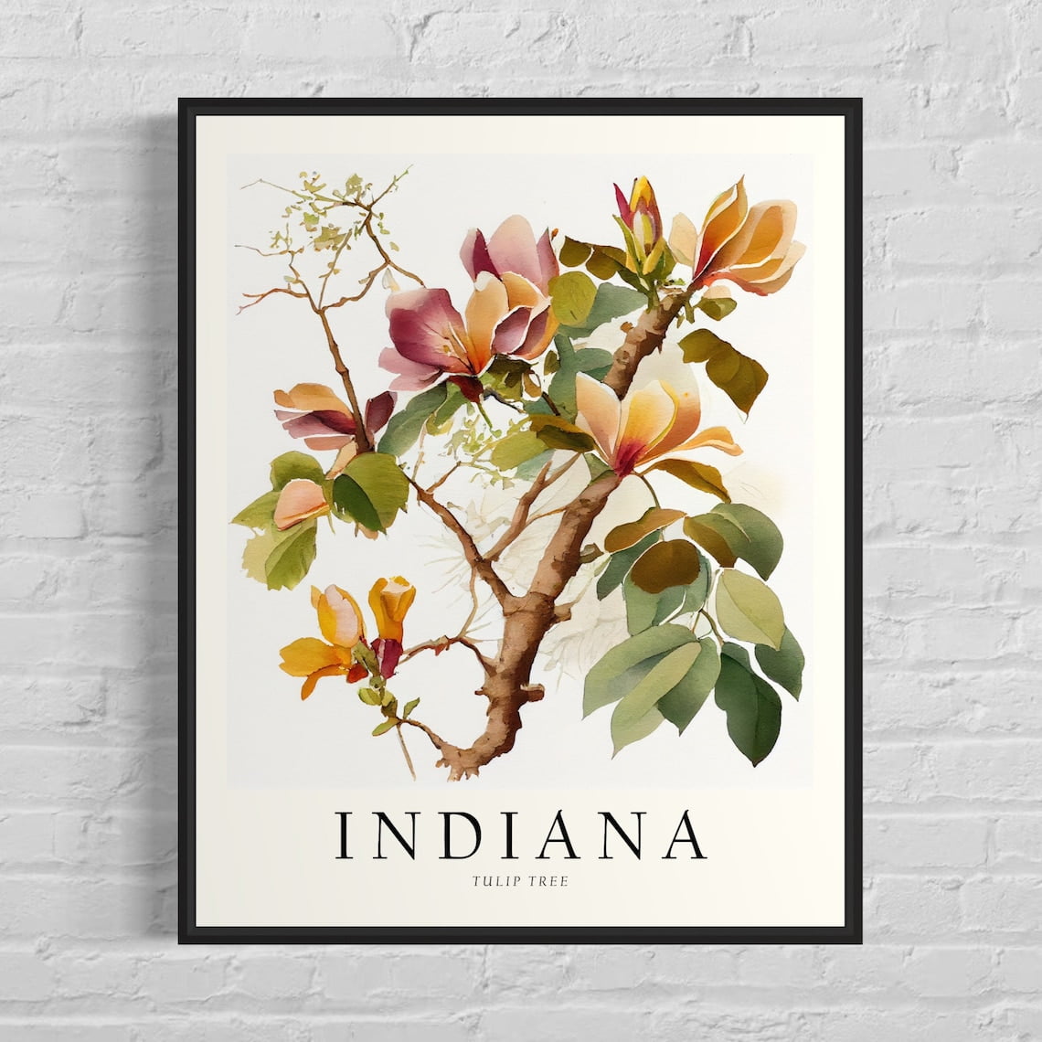 Indiana State Tree Art Print, Tulip Tree Wall Art, State