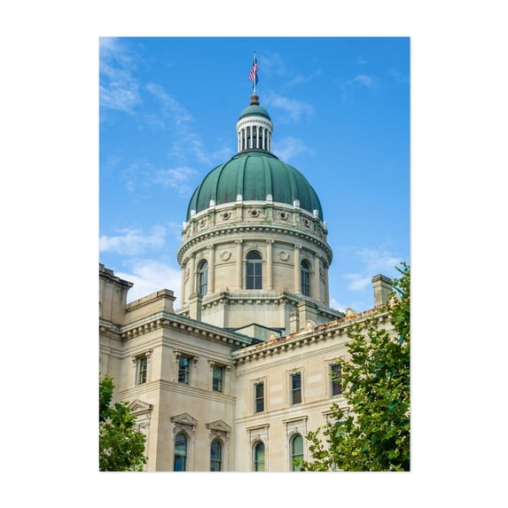 The Indiana Statehouse - Indianapolis Indiana Photography Architecture City Travel Poster Cityscape Skyline Vintage Unframed Wall Art Print 18 x 24 inches