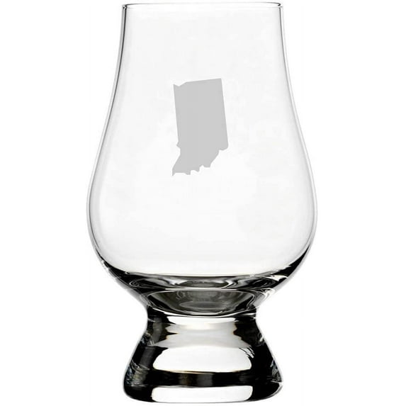 Indiana States Etched 6.5oz Glencairn Whisky Glass