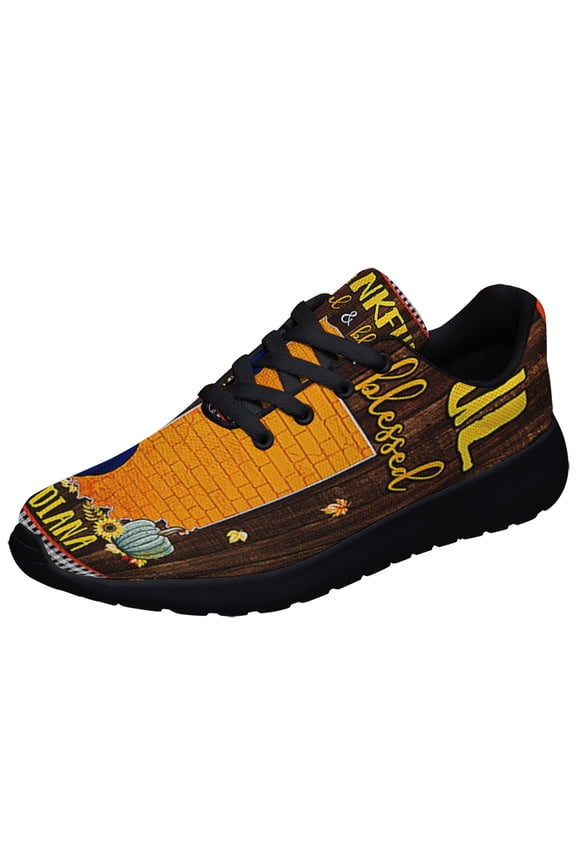 Indiana Stte Fall Thanksgiving Thankful Grateful And Blessed Shoes Sneakers Black Size 5