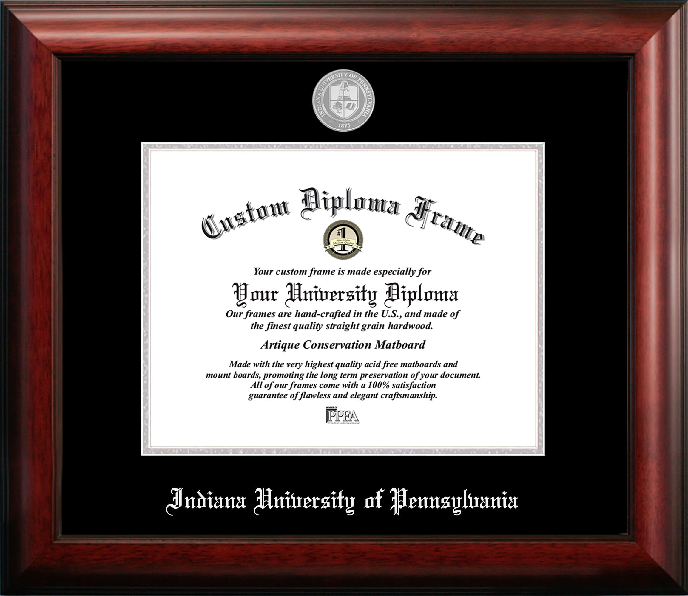 Indiana University of Pennsylvania 11w x 8.5h Silver Embossed Diploma Frame