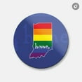 thumbnail image 1 of Indiana Usa State Map Pride Home Lgbt Flag | 4'' X 4'' Round Decorative Magnet, 1 of 2