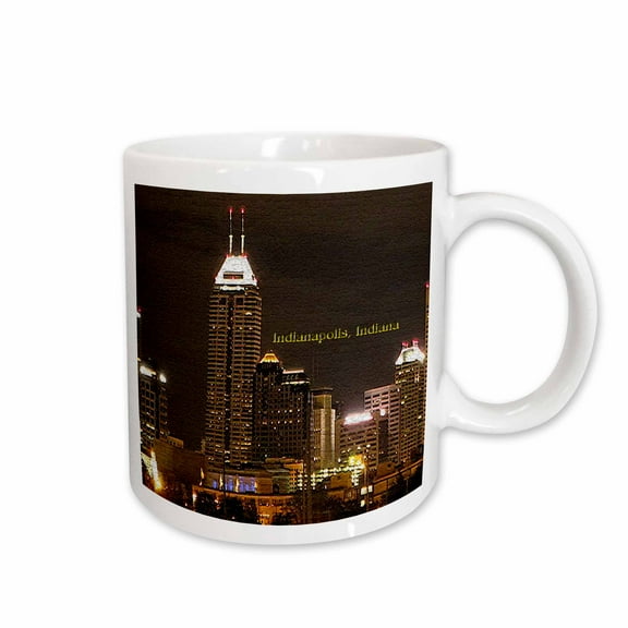 3drose, Indianapolis at Night in Texture, 11oz Mug
