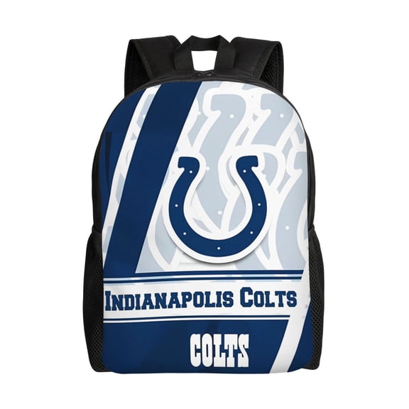 Indianapolis Backpack Lightweight Bookbag Durable Casual Travel Daypack Waterproof Laptop Bag With Side Pockets Ball Team Logo Print Gifts For Sports Game Fans