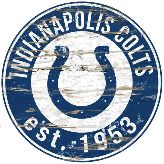 Indianapolis Colts 23.5" Distressed Round Sign