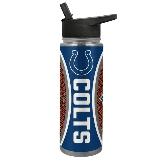 Indianapolis Colts 24 Ounce Vacuum Insulated Stainless Steel Waterbottle with Gameball Graphics