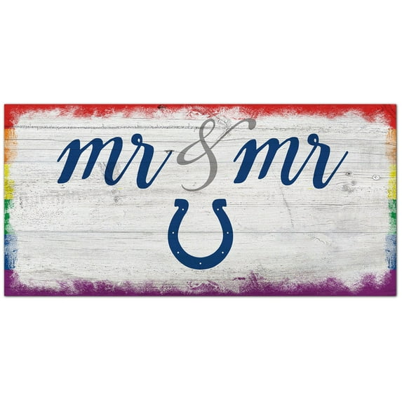 Indianapolis Colts 6'' x 12'' Pride Mr & Mr Sign