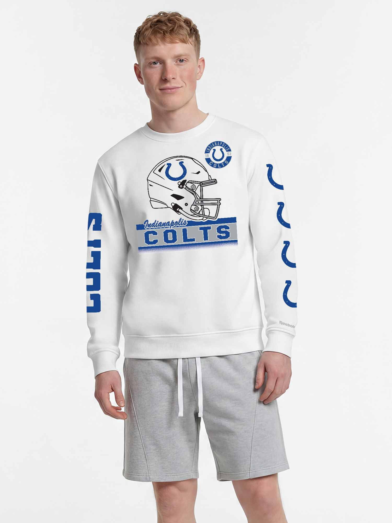 Indianapolis Colts Reebok Mens White Crew Sweatshirt