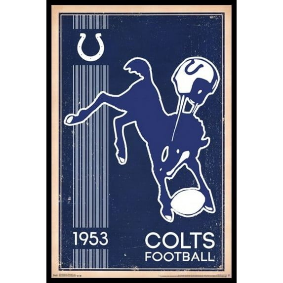 Indianapolis Colts - Retro Logo 2014 Laminated & Framed Poster Print (22 x 34)