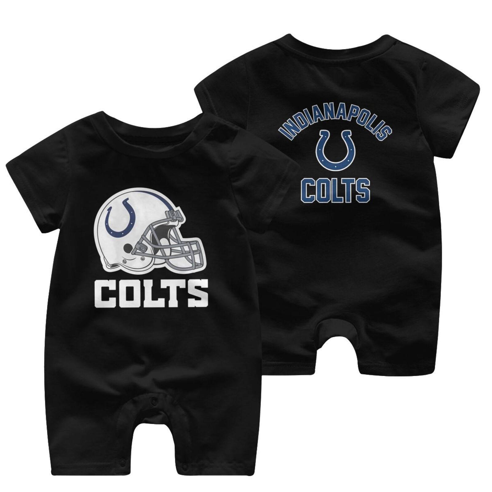 Colts Team fan Apparel TShirt Logo Newborn Baby short sleeve jumpsuit