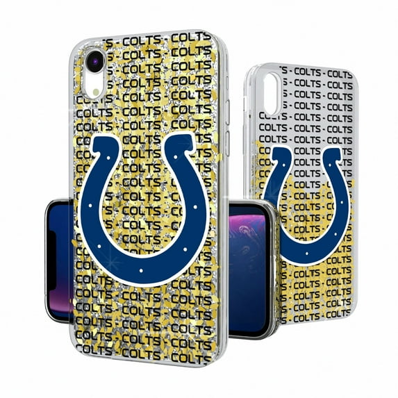 Indianapolis Colts iPhone Text Backdrop Design Glitter Case