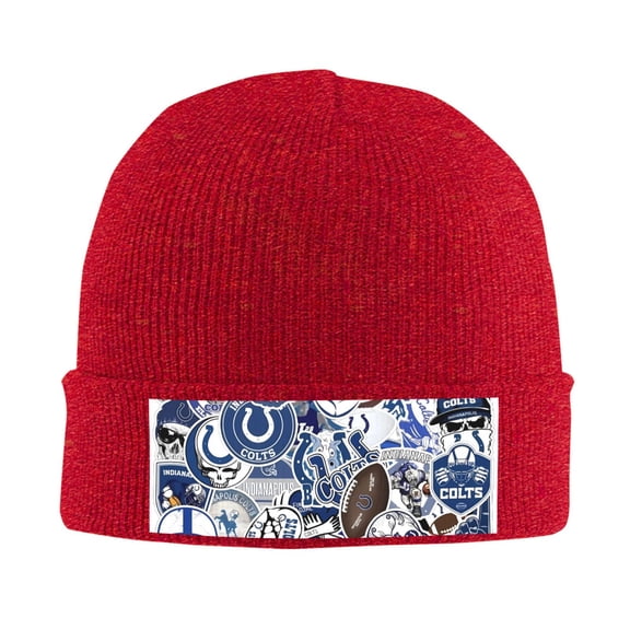 Indianapolis Football Team Print Knitted Hat Soft Stretch Winter Cuff Beanie City Classic Hat for Men Women Game Fans Gifts