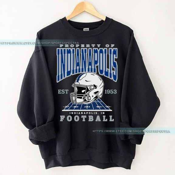 Indianapolis Football Vintage Sweatshirt, Retro Indianapolis Football Sweater,Black Color,Size 2XL