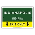 thumbnail image 1 of Indianapolis Indiana Exit Only With Pointer Arrow Direction Way Road Signs Alert Caution Warning Aluminum Metal Sign 18"x24" Plate, 1 of 1