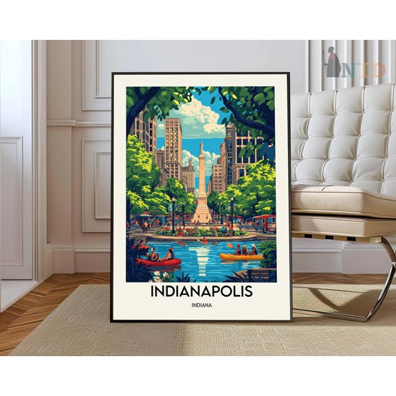 Indianapolis Indiana Poster, Unframed Paper Poster 8x10in