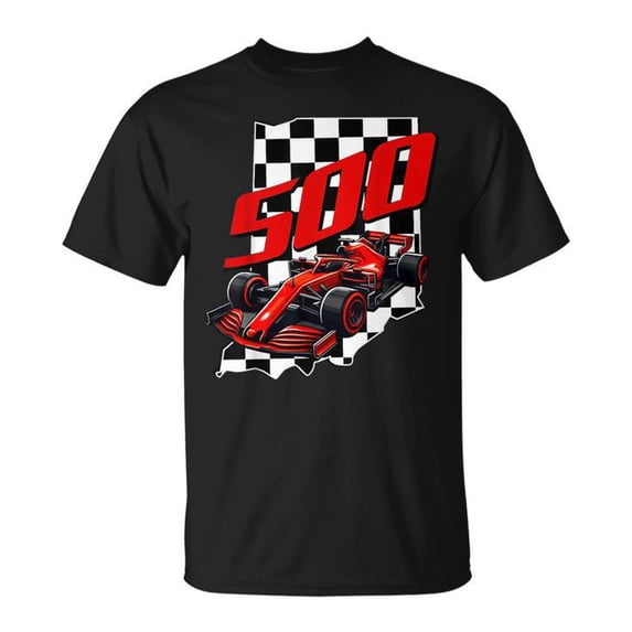 Indianapolis Indiana State 500 Race Car T-Shirt – Formula Racing Graphic Tee, Motorsport Enthusiast Shirt, Casual Comfortable Unisex Apparel, Perfect for Race Fans, Car Lovers, and Sporting Events